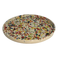 Keramik Pizzatelller Punkte bunt 27 cm
